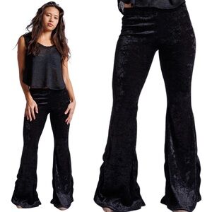 Kucoon Designs Black Velvet Flair Pants